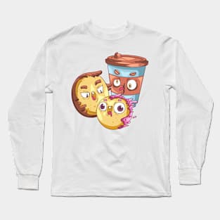 Cookie Coffee Funny Long Sleeve T-Shirt